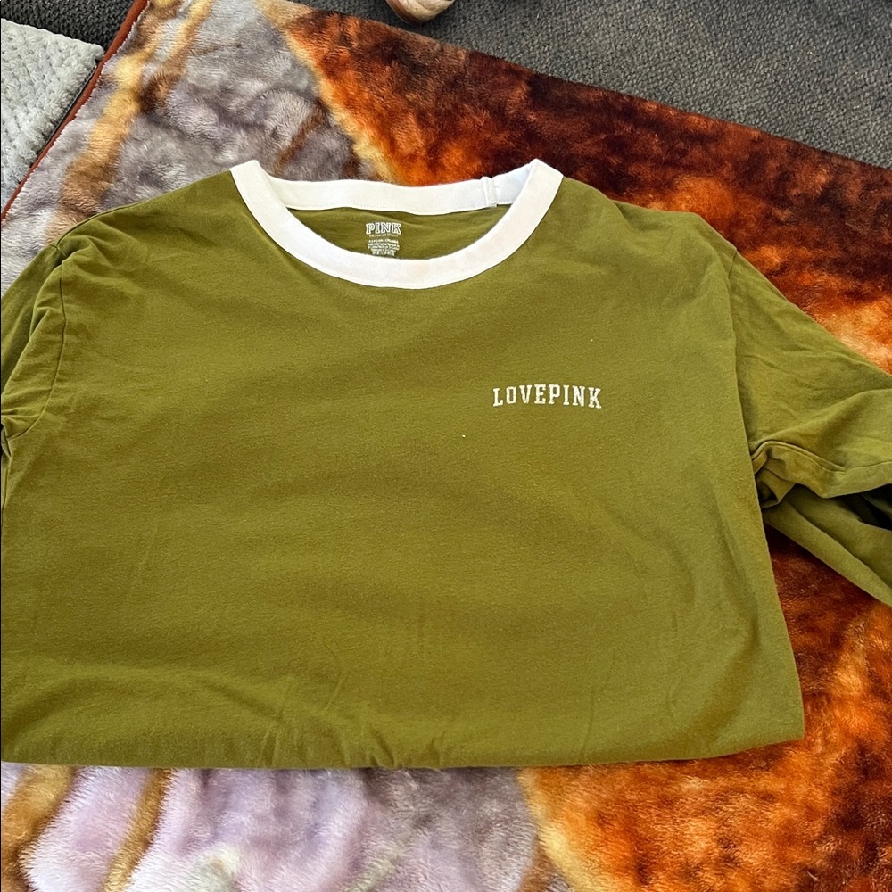 PINK Victoria's Secret Green Long Sleeve Top